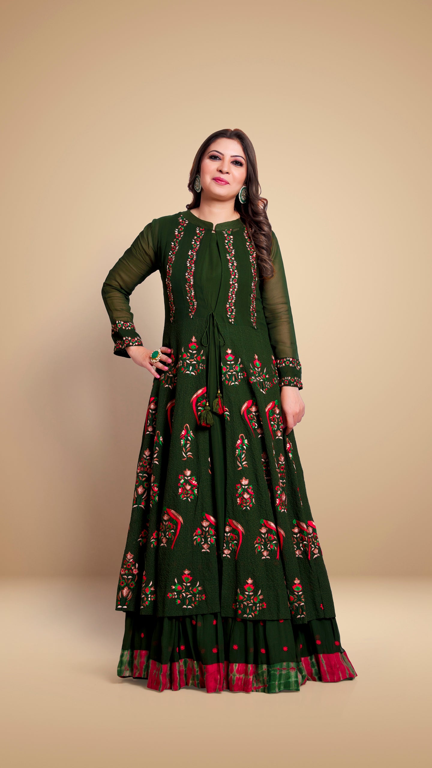 Dark Green Designer Dress