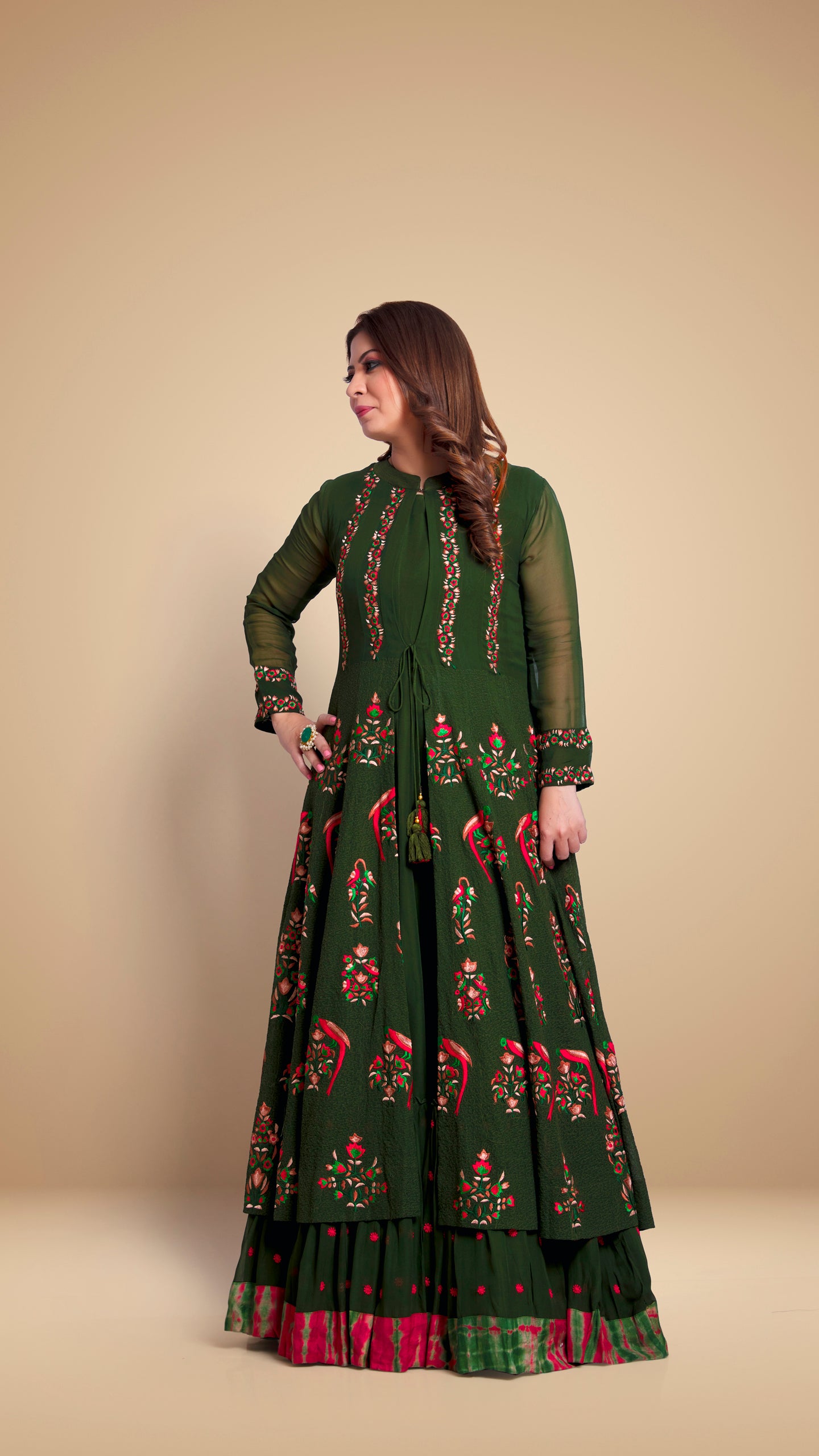 Dark Green Designer Dress