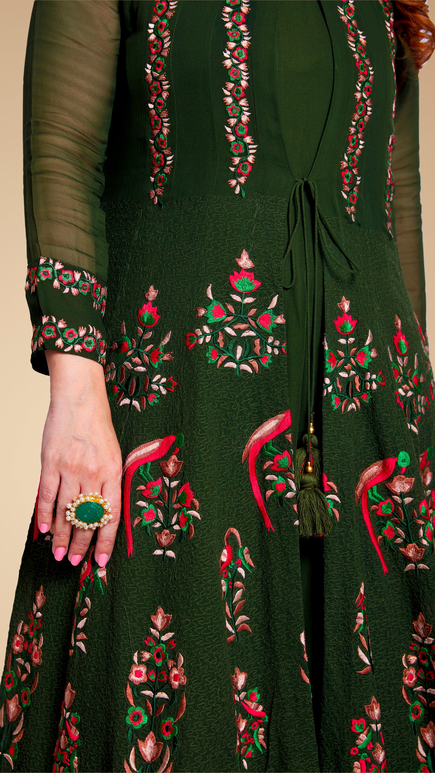 Dark Green Designer Dress