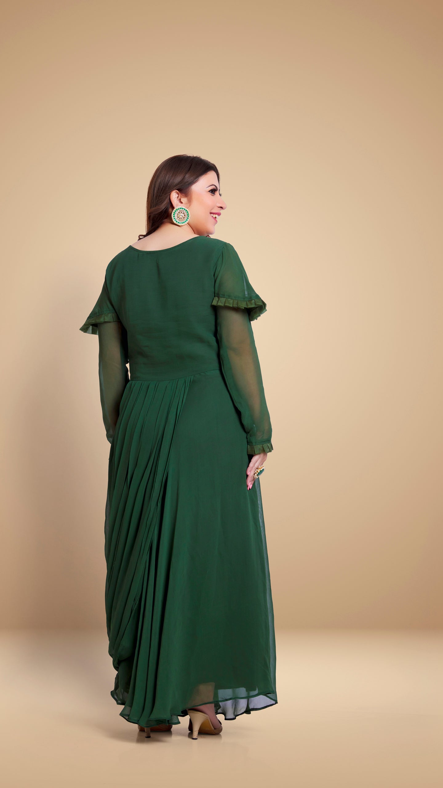 Dark Green Designer Dress