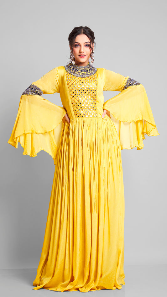 Yellow Designer Dress